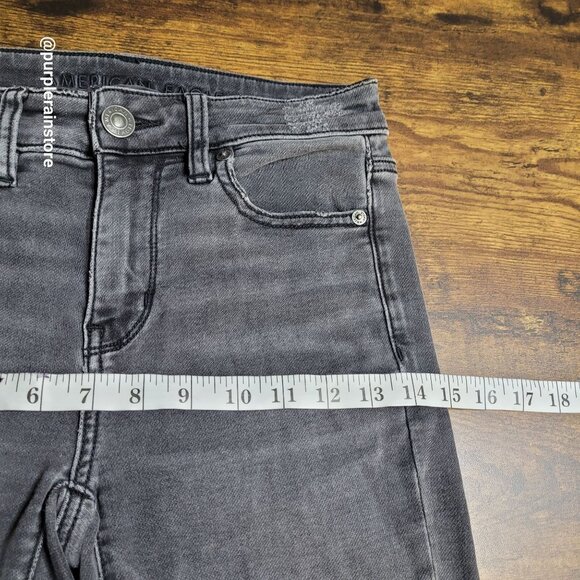 American Eagle Jeans Size 2 S Hi Rise Jegging Next Level Stretch Charcoal Wash - Picture 9 of 13